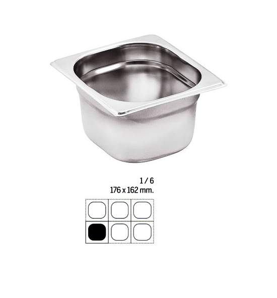 Stainless Steel 1/6 Gastronorm Container