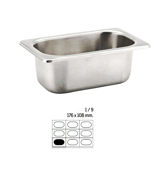 Stainless Steel 1/9 Gastronorm Container