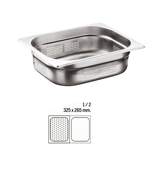Stainless Steel 1/2 Perforated Gastronorm Container