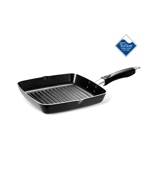 Oriental Non Stick Square Grill Pan with Side Pouring Lips