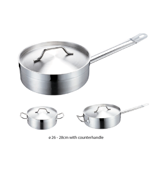 Stainless Steel Sauce Pan with Sandwich Bottom and Lid