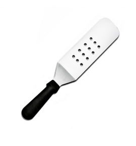 Stainless Steel Perforated Round Blade Turner with Nylon Handle