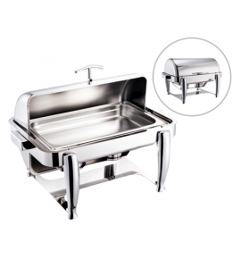 Stainless Steel Rectangular Roll Top Chafing Dish