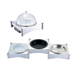 Square Heating Station with Dome Cover and Round Insert