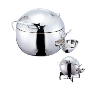 Stainless Steel Deluxe Round Dome Chafer with Stainless Steel Lid complete with Detachable Spoon Holder