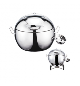 Stainless Steel Deluxe Round Dome Chafer with Show Window complete with Detachable Spoon Holder