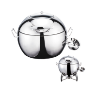 Stainless Steel Deluxe Round Dome Chafer with Show Window complete with Detachable Spoon Holder