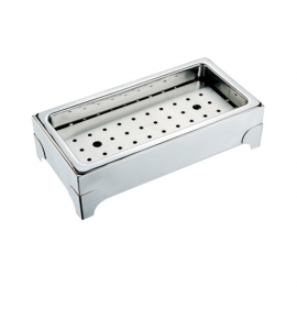 Stainless Steel 1/3 Size Ice Display Stand with Drain Shelf