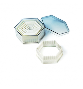 Plastic Fluted Hexagon Pastry Cutter Set