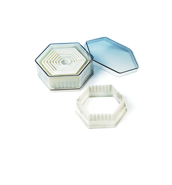 Plastic Fluted Hexagon Pastry Cutter Set