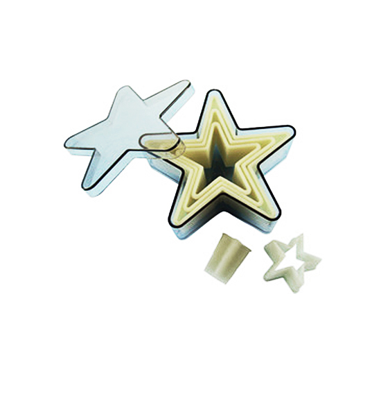 Plastic Plain 5 Tip Star Shape Pastry Cutter Set