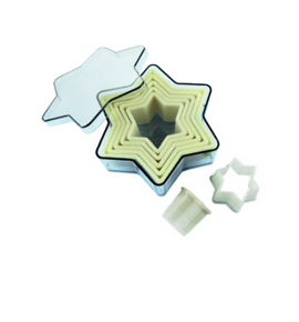 Plastic Plain 6 Tip Star Shape Pastry Cutter Set