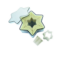 Plastic Plain 6 Tip Star Shape Pastry Cutter Set