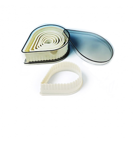 Plastic Fluted Teardrop Pastry Cutter Set