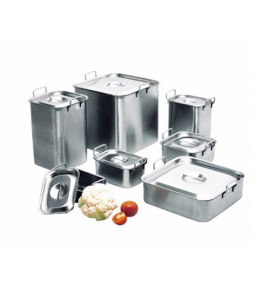 Stainless Steel Square Bain Marie Pot with Fixed Upright Handles