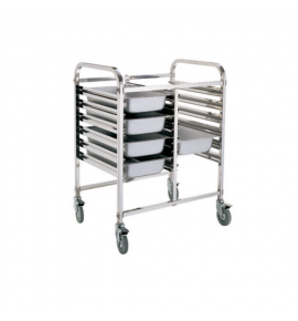 Stainless Steel Double Column Full Size GN Pan Trolley