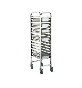 Stainless Steel Upright Gastronorm Pan Trolley