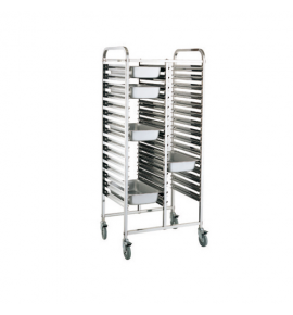 Stainless Steel Upright Double Column Full Size GN Pan Trolley