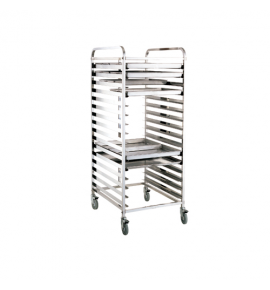 Stainless Steel Upright Bun Pan Trolley for - Double 60 x 40cm Pans