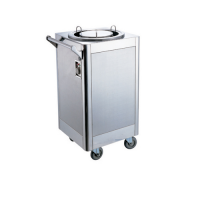 Stainless Steel Single Stack Heated Plate Trolley - Square