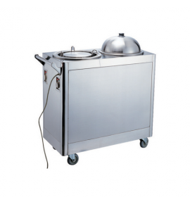 Stainless Steel Double Stack Heated Plate Trolley - Square