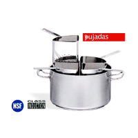 Stainless Steel Casserole Set complete with 4 Pasta Colanders