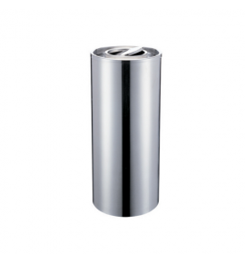 Stainless Steel Round Ashtray Bin with Ash Compartment and Swing Top
