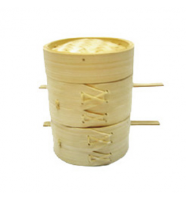 Bamboo Prawn Dumpling Steamer Basket with Cover