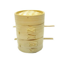 Bamboo Prawn Dumpling Steamer Basket with Cover