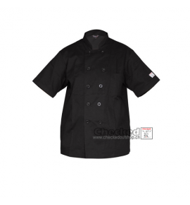 Short Sleeve Basic Chef Coat (Black)