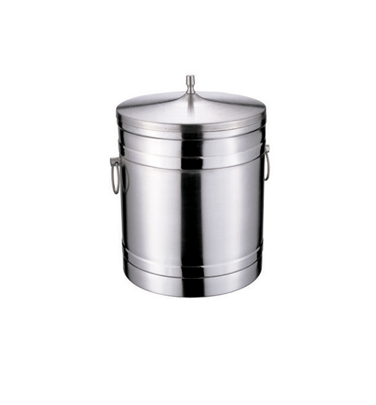 Stainless Steel Insulated Ice Bucket with Lid and Ring Handles