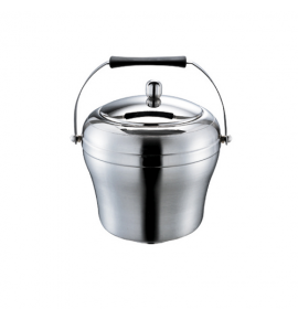 Stainless Steel Drum Shaped Ice Bucket with Lid and Handles