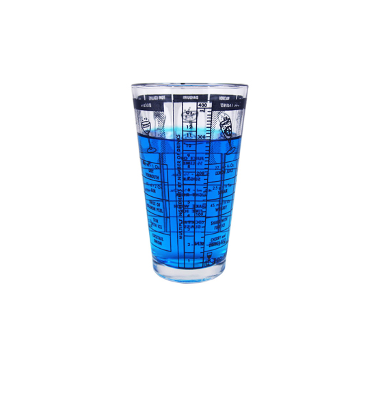 Polycarbonate Mixing Glass with Recipe Prints