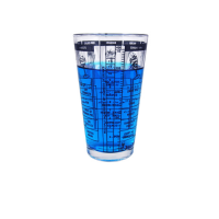 Polycarbonate Mixing Glass with Recipe Prints