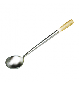 Stainless Steel Frying Ladle with Wooden Handle