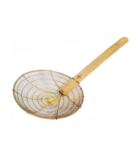 Copper Chinese Strainer with Bamboo Handle