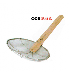 Heavy Duty Stainless Steel Fine Mesh Oil Strainer with Bamboo Handle