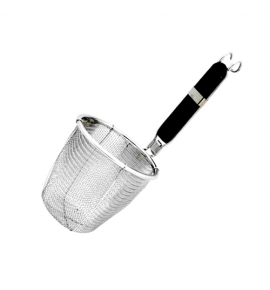 Stainless Steel Upright Noodle Strainer with Wooden Handle
