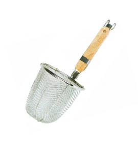 Economy Stainless Steel Upright Noodle Strainer with Wooden Handle