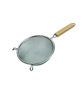 Stainless Steel Single Mesh Strainer with Wooden Handle