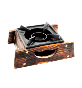 Square Stove for Sukiyaki Pot with Wooden Rack