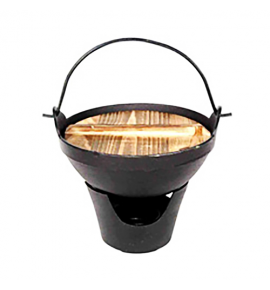Cast Iron Sukiyaki Pot Set with Double Handle and Warmer Stove