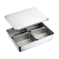 Stainless Steel 4 Compartment Seasoning Container With Cover