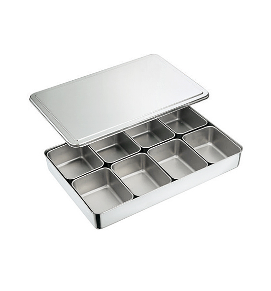 Stainless Steel 8 Compartment Seasoning Container With Cover