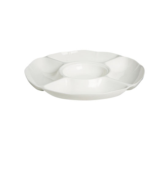 Imperial White Divided Round Plate