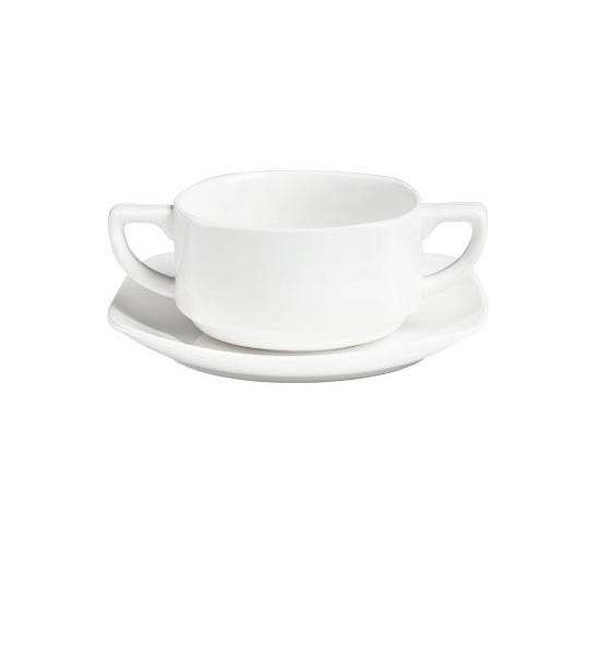 Square Coupe Soup Cup & Saucer