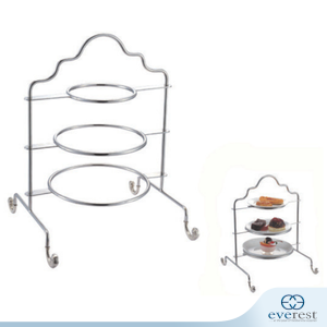 STAINLESS STEEL 3 TIER HIGH TEA DISPLAY STAND