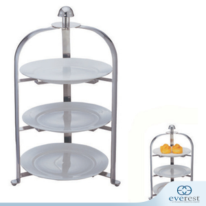 STAINLESS STEEL 'U' ARCH 3 TIER DESSERT DISPLAY STAND