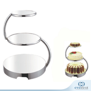 STAINLESS STEEL 3 TIER SERPENTINE CAKE DISPLAY PEDESTAL