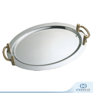 STAINLESS STEEL STACKABLE OVAL DISPLAY PLATTER